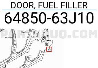 Suzuki 6485063J10 DOOR, FUEL FILLER