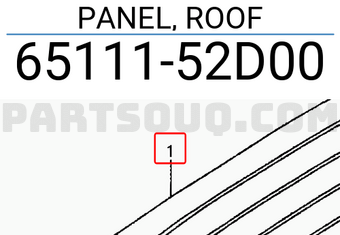Suzuki 6511152D00 PANEL, ROOF