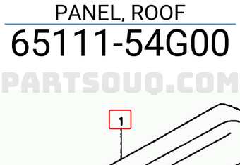 Suzuki 6511154G00 PANEL, ROOF