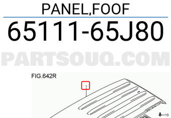 Suzuki 6511165J80 PANEL,FOOF