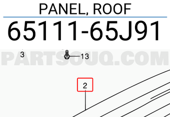 Suzuki 6511165J91 PANEL, ROOF