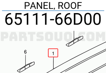 Suzuki 6511166D00 PANEL, ROOF