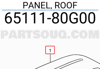 Suzuki 6511180G00 PANEL, ROOF