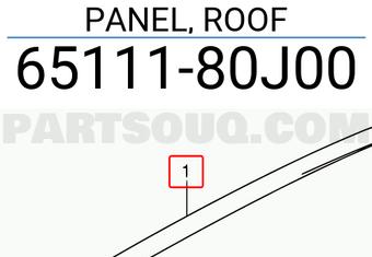 Suzuki 6511180J00 PANEL, ROOF