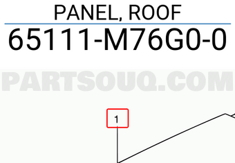 Suzuki 65111M76G00 PANEL, ROOF