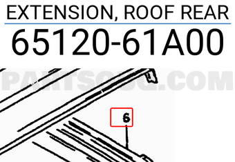 Suzuki 6512061A00 EXTENSION, ROOF REAR