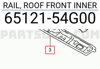 Suzuki 6512154G00 RAIL, ROOF FRONT INNER