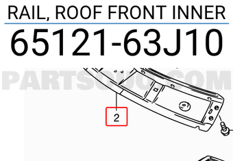 Suzuki 6512163J10 RAIL, ROOF FRONT INNER