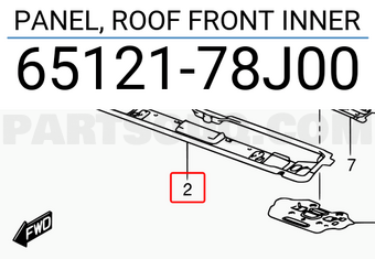 Suzuki 6512178J00 PANEL, ROOF FRONT INNER