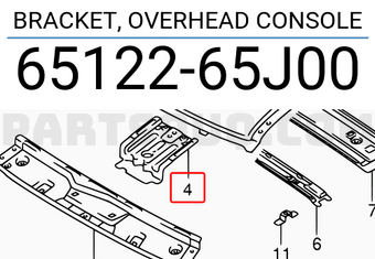 Suzuki 6512265J00 BRACKET, OVERHEAD CONSOLE