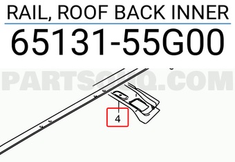 Suzuki 6513155G00 RAIL, ROOF BACK INNER