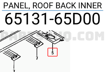Suzuki 6513165D00 PANEL, ROOF BACK INNER