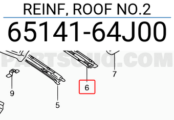 Suzuki 6514164J00 REINF, ROOF NO.2