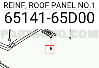 Suzuki 6514165D00 REINF, ROOF PANEL NO.1