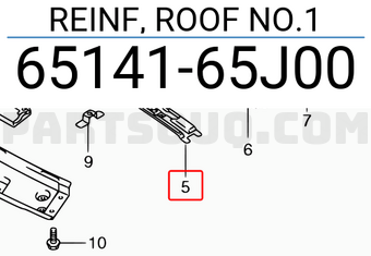 Suzuki 6514165J00 REINF, ROOF NO.1