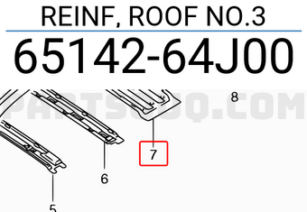 Suzuki 6514264J00 REINF, ROOF NO.3