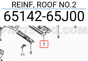 Suzuki 6514265J00 REINF, ROOF NO.2