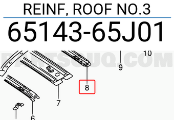 Suzuki 6514365J01 REINF, ROOF NO.3