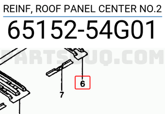Suzuki 6515254G01 REINF, ROOF PANEL CENTER NO.2