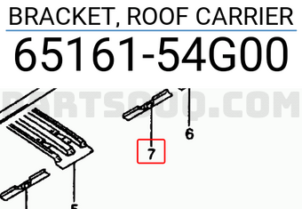 Suzuki 6516154G00 BRACKET, ROOF CARRIER