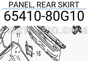 Suzuki 6541080G10 PANEL, REAR SKIRT