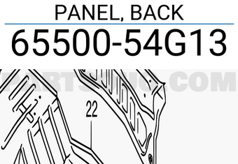 Suzuki 6550054G13 PANEL, BACK