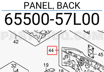 Suzuki 6550057L00 PANEL, BACK