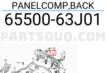 Suzuki 6550063J01 PANELCOMP,BACK