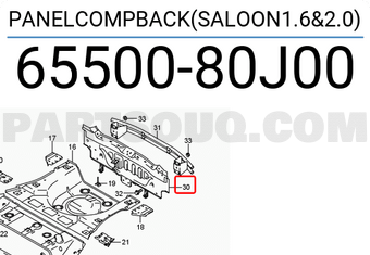 Suzuki 6550080J00 PANELCOMPBACK(SALOON1.6&2.0)