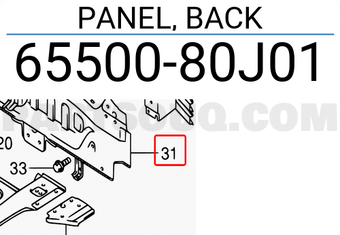 Suzuki 6550080J01 PANEL, BACK