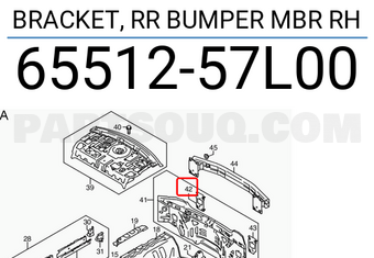 Suzuki 6551257L00 BRACKET, RR BUMPER MBR RH