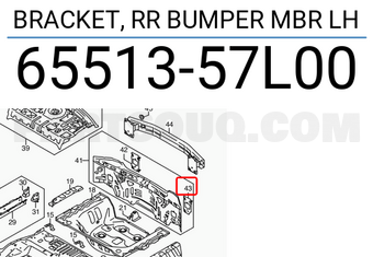 Suzuki 6551357L00 BRACKET, RR BUMPER MBR LH