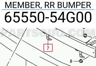 Suzuki 6555054G00 MEMBER, RR BUMPER