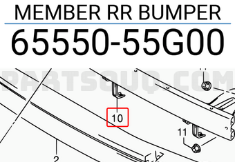Suzuki 6555055G00 MEMBER RR BUMPER