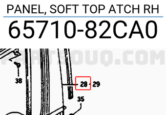 Suzuki 6571082CA0 PANEL, SOFT TOP ATCH RH