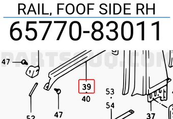Suzuki 6577083011 RAIL, FOOF SIDE RH