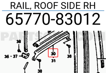 Suzuki 6577083012 RAIL, ROOF SIDE RH