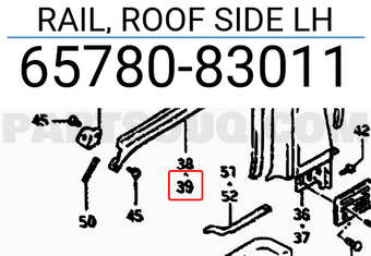 Suzuki 6578083011 RAIL, ROOF SIDE LH