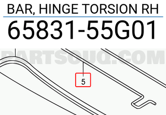 Suzuki 6583155G01 BAR, HINGE TORSION RH