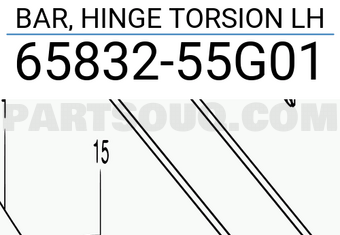 Suzuki 6583255G01 BAR, HINGE TORSION LH