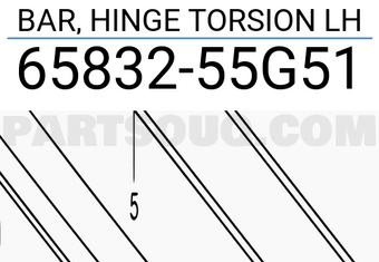 Suzuki 6583255G51 BAR, HINGE TORSION LH