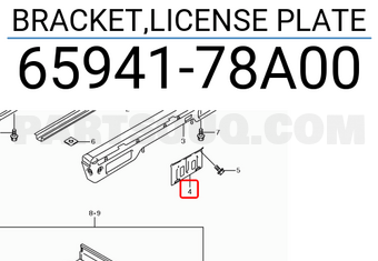 Suzuki 6594178A00 BRACKET,LICENSE PLATE