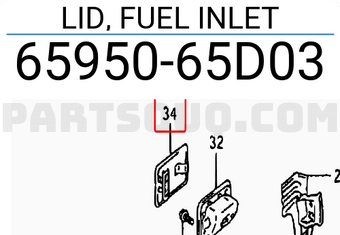 Suzuki 6595065D03 LID, FUEL INLET