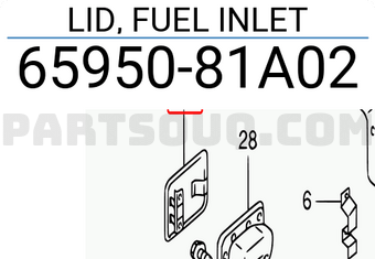 Suzuki 6595081A02 LID, FUEL INLET