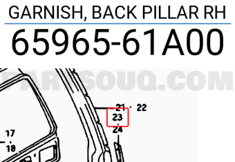 Suzuki 6596561A00 GARNISH, BACK PILLAR RH