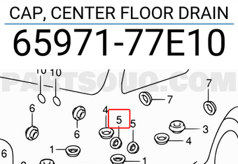 Suzuki 6597177E10 CAP, CENTER FLOOR DRAIN