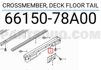 Suzuki 6615078A00 CROSSMEMBER, DECK FLOOR TAIL