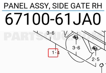 Suzuki 6710061JA0 PANEL ASSY, SIDE GATE RH
