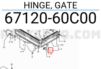 Suzuki 6712060C00 HINGE, GATE
