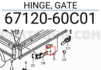 Suzuki 6712060C01 HINGE, GATE